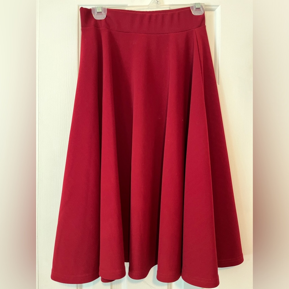 Small Burgundy/Deep Red A-line Skirt